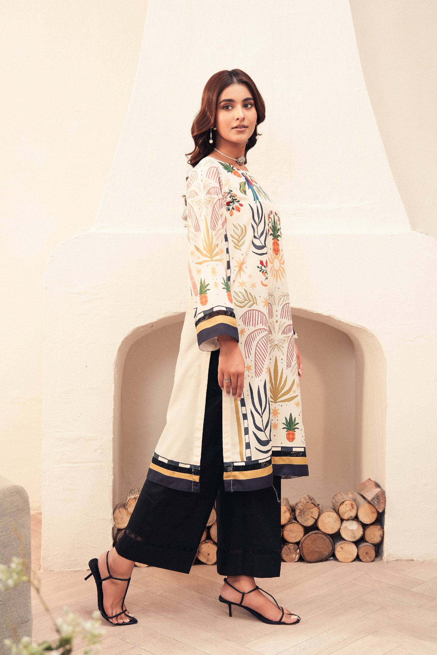 Amia | Printed Poly Lawn Shirt