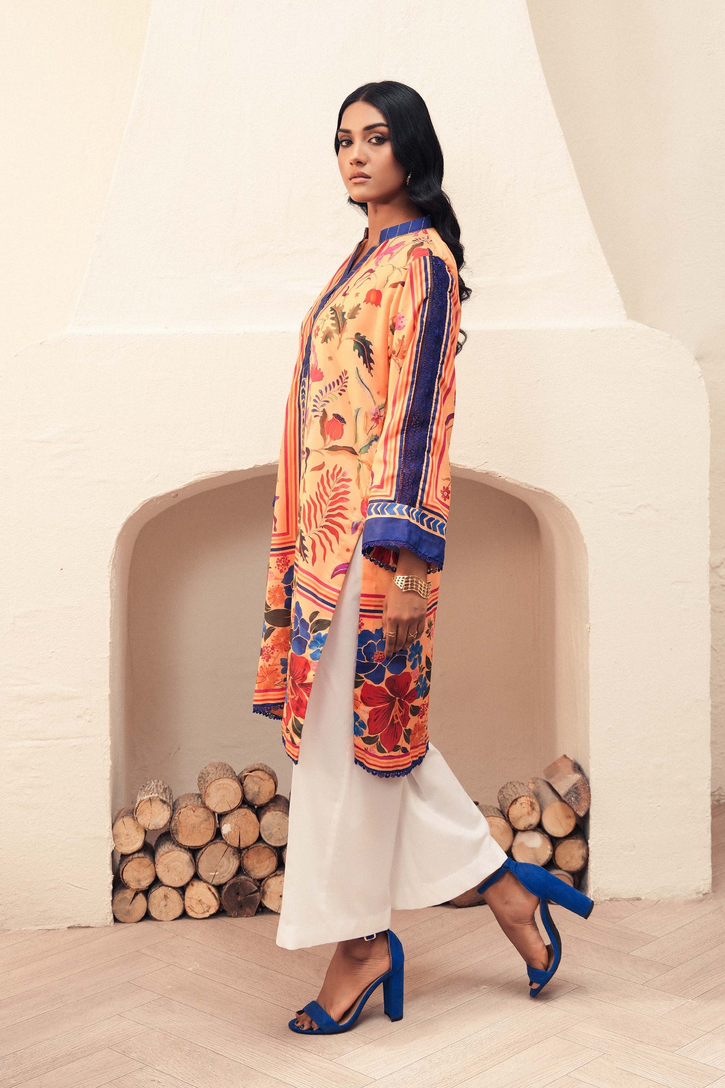 Elva | Printed Poly Lawn Shirt