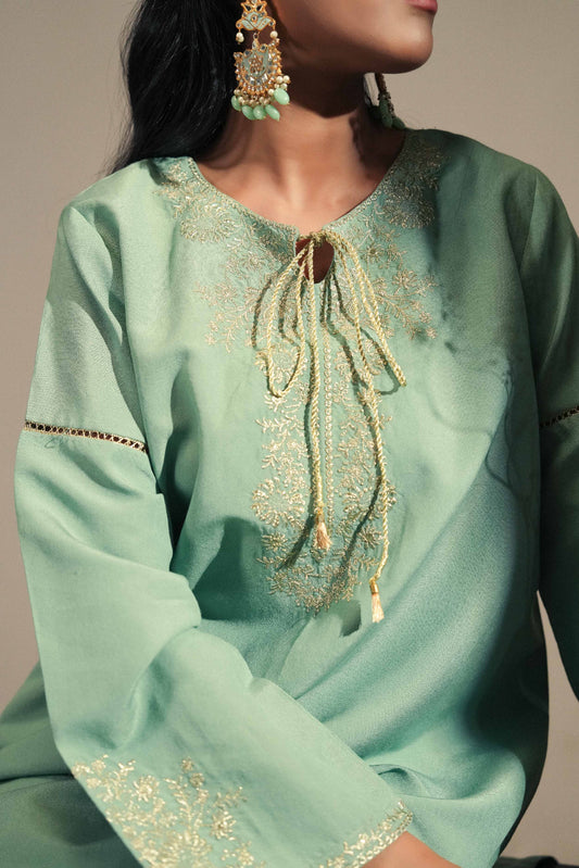 Tara | Cotton Net Embroidered 2PC