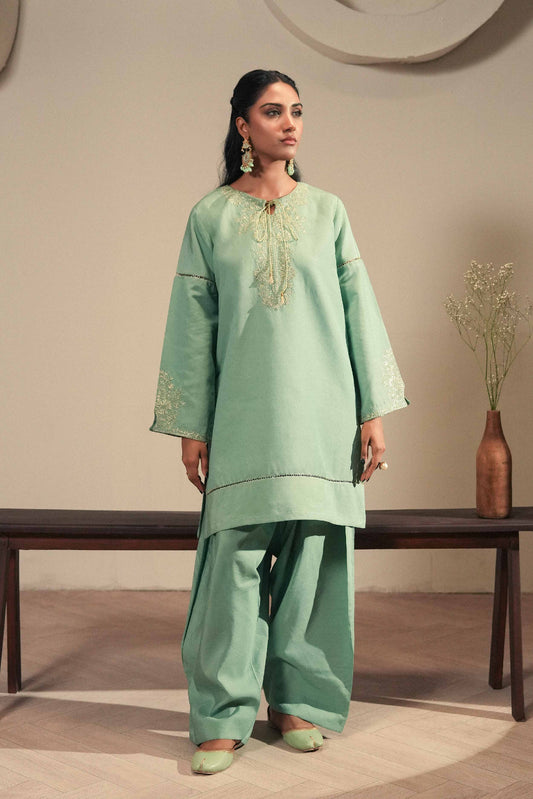 Tara | Cotton Net Embroidered 2PC