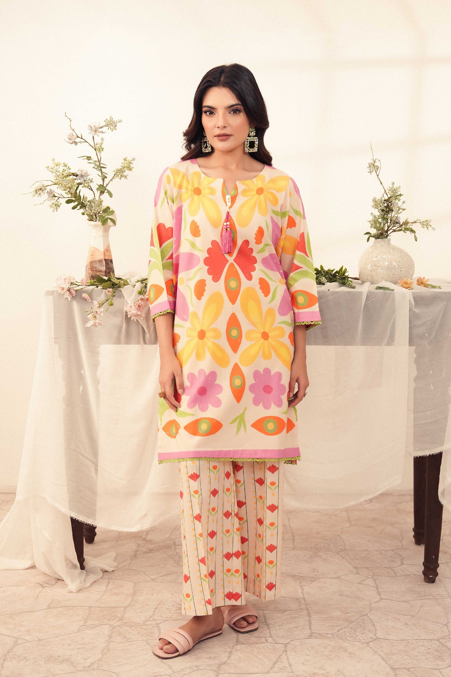 Reina | Floral Printed 2 Pc Shirt and Trouser